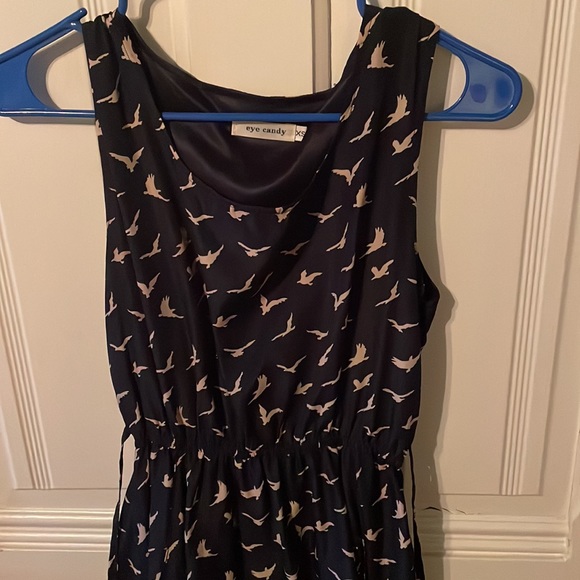 Dark Navy Bird Summer Dress - Picture 2 of 3